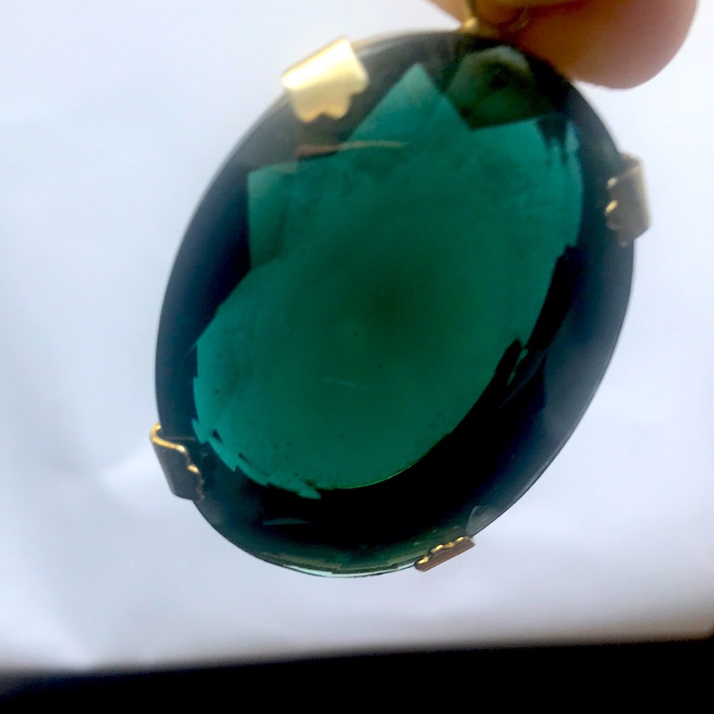 Beautiful Emerald costume necklace ,